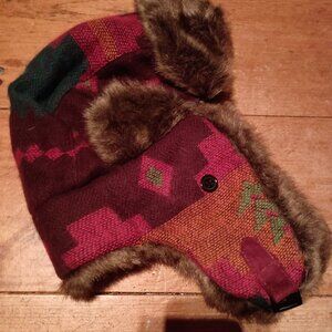 Mudd faux fur trimmed winter hat